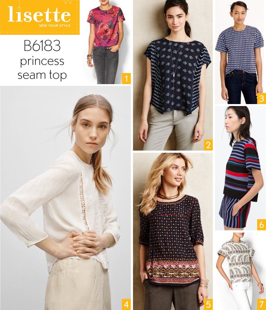 Style and Fabric Inspiration: Lisette B6183 Princess Seam Top, Blog