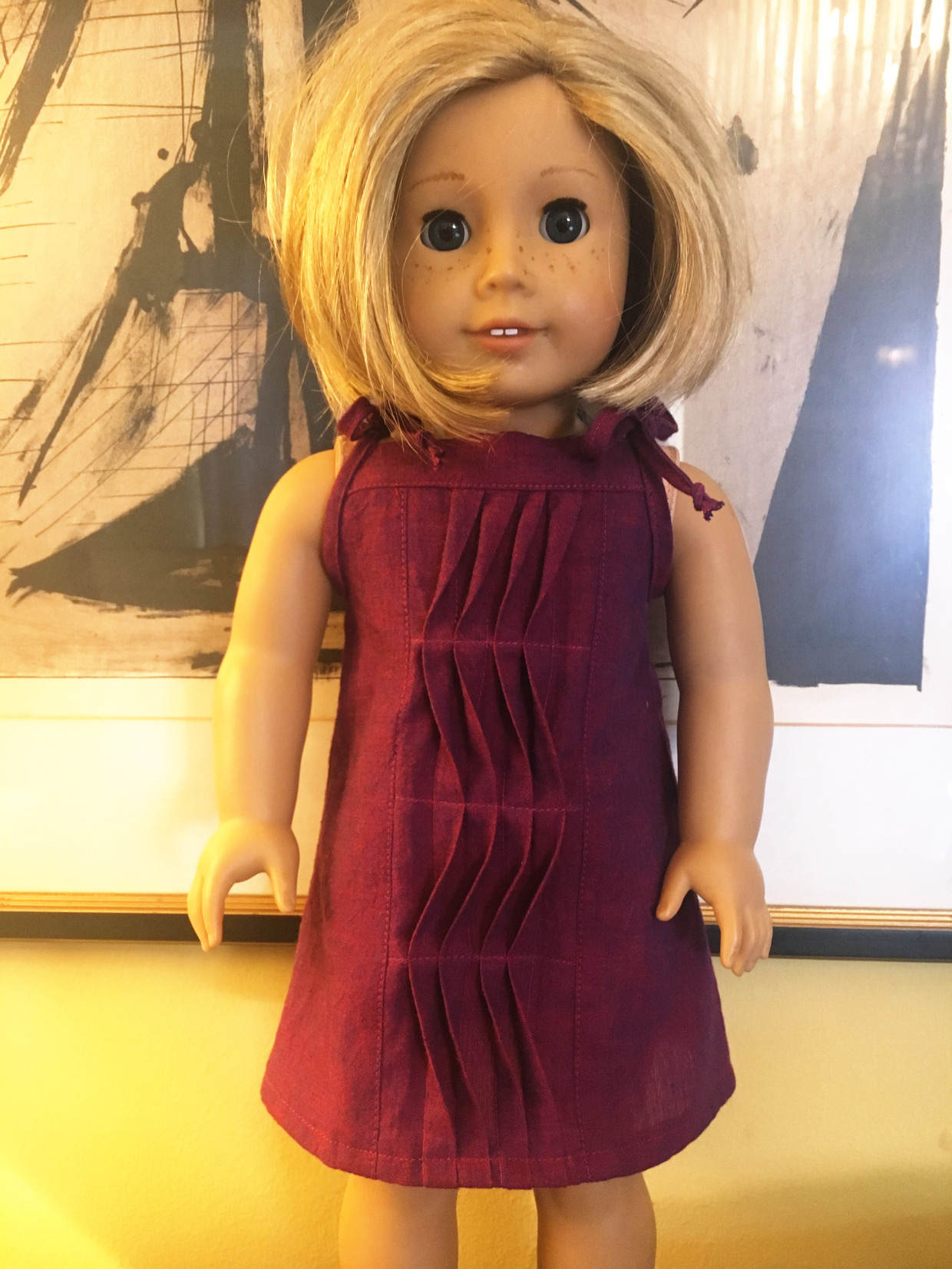 Summer doll apparel Summer/'s Here 18 inch doll outfit Handmade doll dress Sundress Summer sundress
