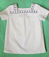 Oliver + S Croquet Dress as a Blouse with Cross Stitched Embellishment