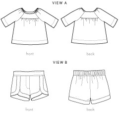 class picnic blouse + shorts sewing pattern
