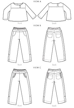 digital after school shirt + pants sewing pattern