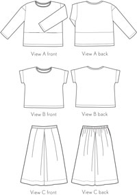 digital lunch box tee + culottes sewing pattern