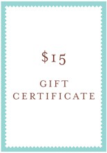 $15 gift certificate