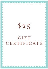 $25 gift certificate