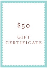 $50 gift certificate