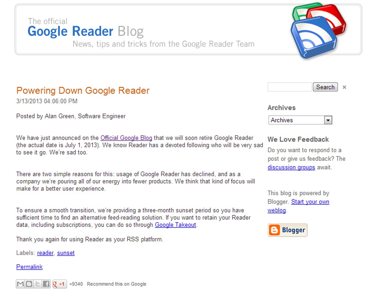 google reader staff picks