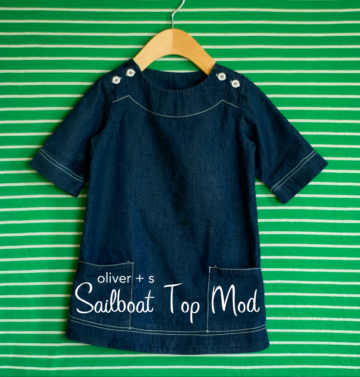 Customizing With Oliver + S: Topstitched Denim Sailboat Dress | Blog ...