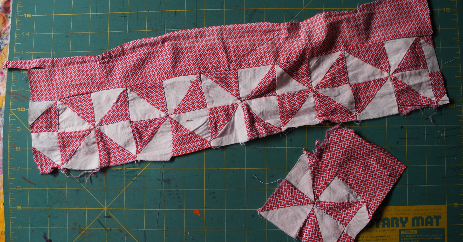 YOKE Cutu0026Patchwork Highneck Sweater