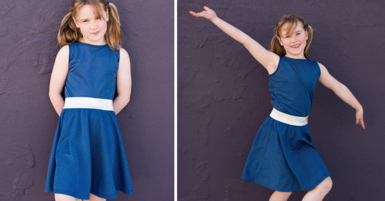 Oliver + S Building Block Dress skirt with exposed elastic waistband