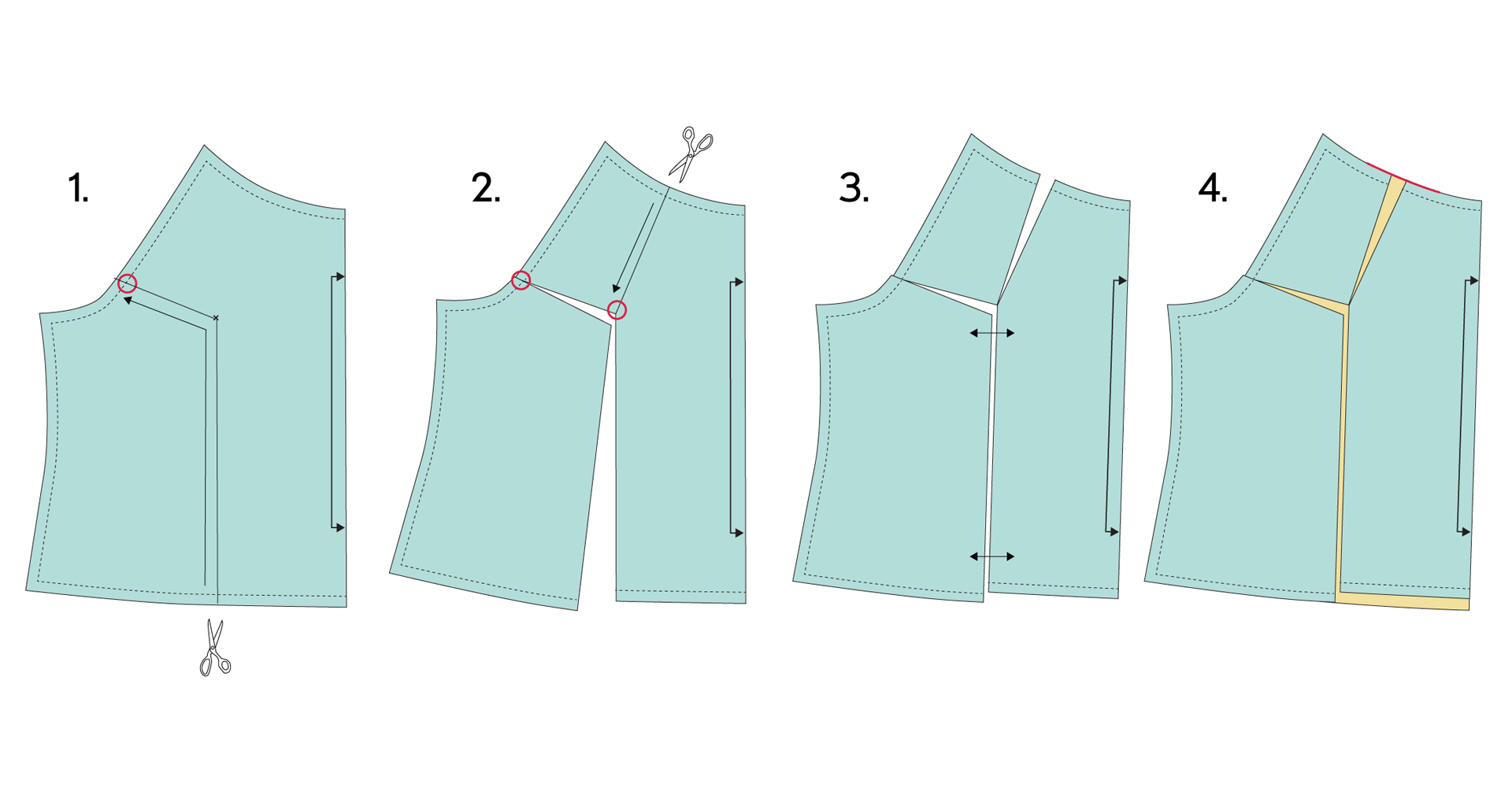 FULL BUST ADJUSTMENT IN A T-SHIRT  how to make a T-shirt pattern fit  perfectly 