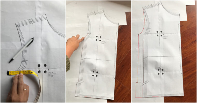 Learn to make a dartless pivot-and-slide full bust adjustment.