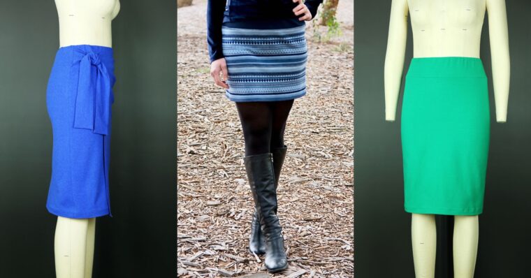 Shelley shortened the Kensington Knit Skirt pattern into a winter mini.