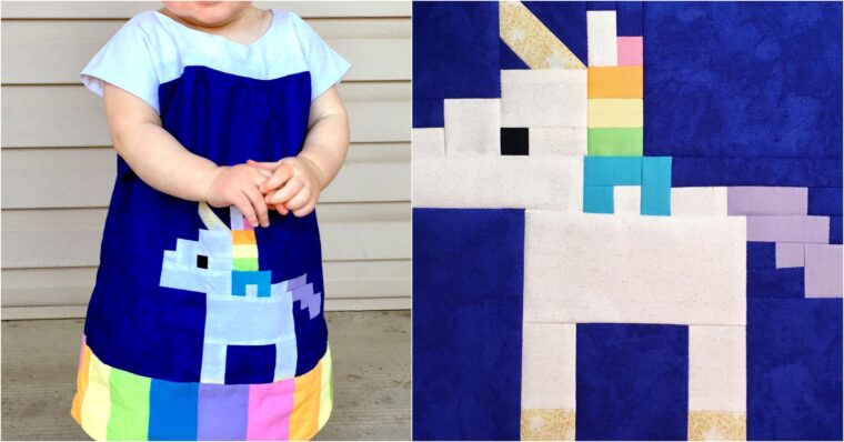 Learn how Mindy used a quilt block in this sweet baby dress.