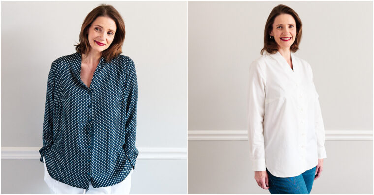 Lyndsey overcomes fit issues to sew two well-fitting blouses.