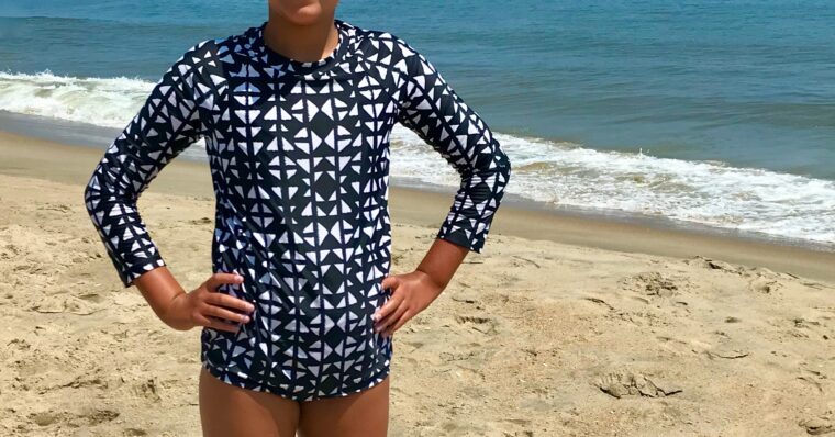 diy lined kid's rash guard