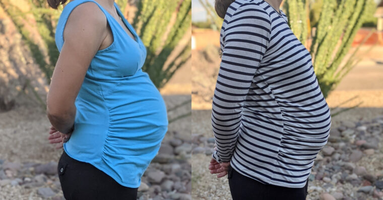 Tutorial on how to convert most knit top patterns to maternity.