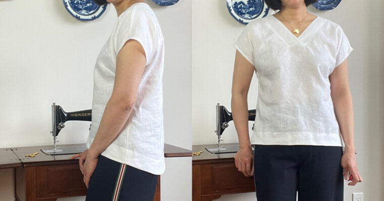 DIY breezy linen v-neck tshirt