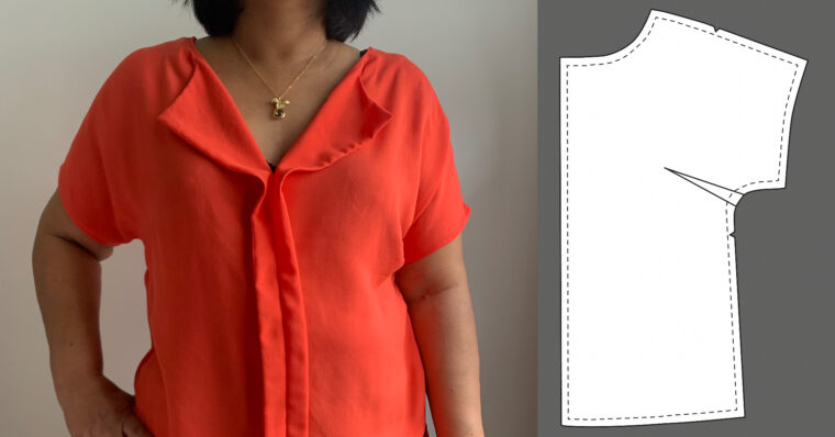 ISSUE 34 - How to do a Small Bust Adjustment (SBA) on the Ruffle Sleeve top  — In the Folds