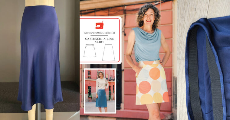 Bias skirt pattern, High waist skirt pattern, Modern sewing