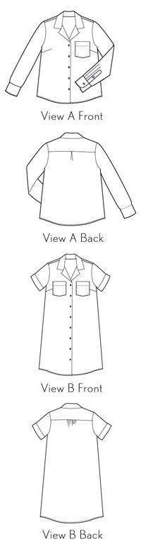 Digital Camp Shirt + Dress sewing pattern