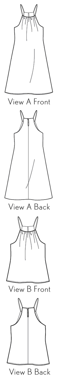 Enmore Halter Dress + Top Flat Illustration