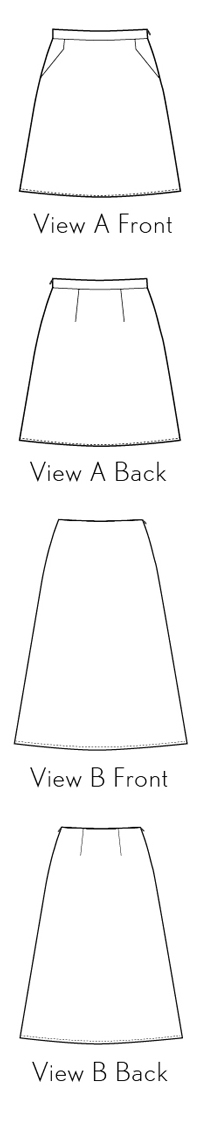 Digital Garibaldi A-Line Skirt Flat Illustration