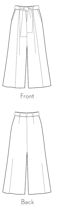 Cannes Wide-Legged Trousers Flat Illustration