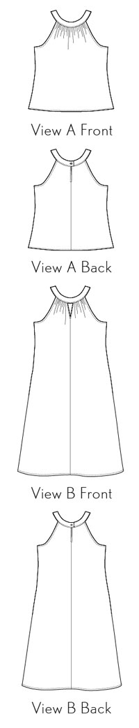 Sintra Halter Dress + Top Flat Illustration