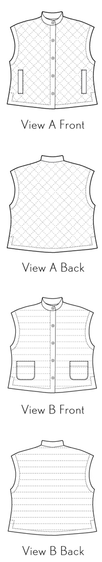 Condesa Quilted Vest Flat Illustration
