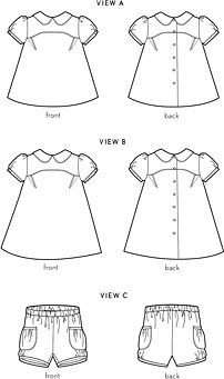 puppet show tunic, dress + shorts sewing pattern
